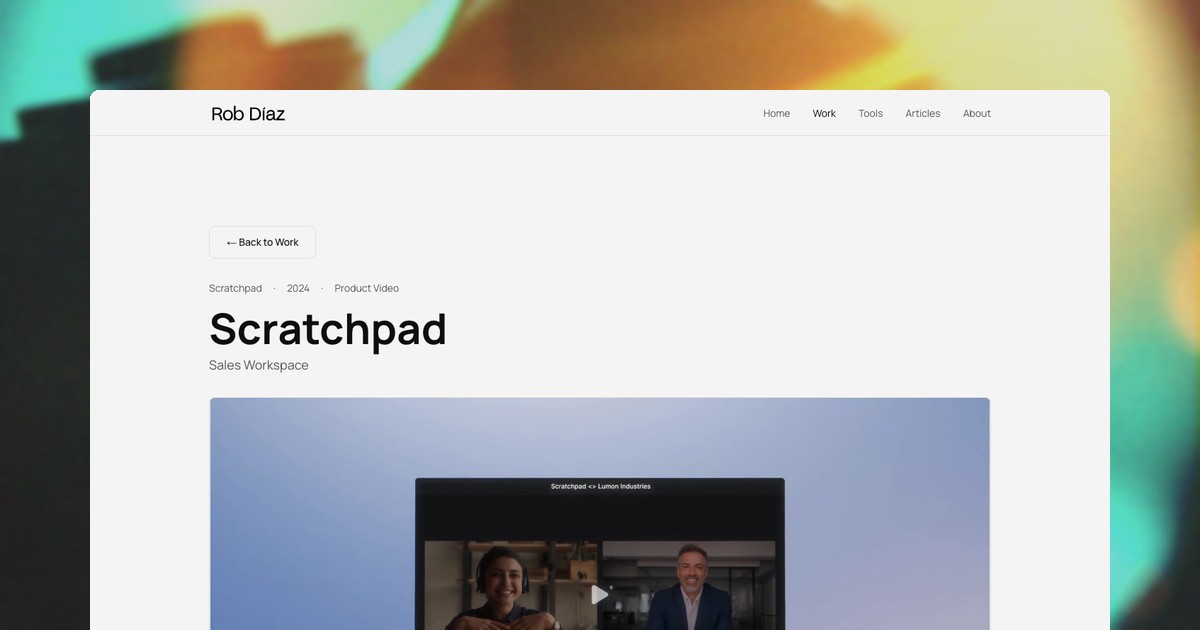 Scratchpad - Scratchpad | Rob Diaz